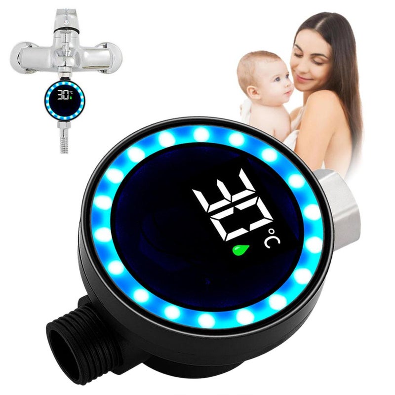 Baby Shower Thermometer with Waterproof LED Digital Display,Temperature Monitor for Shower Stalls,Hydro-Powered Sensor,Real-Time Tracking,Safe Home Use for Kids Adults Daily Comfort - Image 2